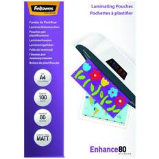 Fellowes Matt Laminating Pouches 80mic A4 100