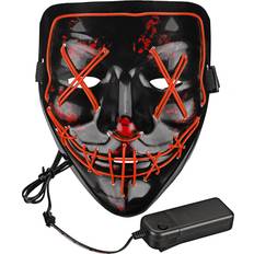 Halloween Masker El Wire Purge LED Mask Röd