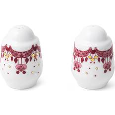 Porcelana Molinillos de especias Bjørn Wiinblad Salero y Pimentero Guirlande Rojo Molinillo de sal, Molinillo de pimienta 6cm