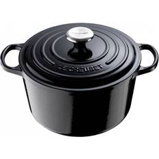 Le creuset gryta gjutjärn 26 Le Creuset Black Signature Cast Iron Round med lock 6.3 L 26 cm