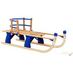 Wintersporten vidaXL Sneeuwslee met rugleuning inklapbaar 119 cm hout