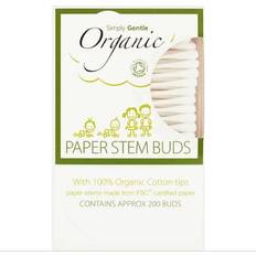 Disques de Coton & Cotons-tiges Simply Gentle Organic Paper Stem Buds 200 pcs