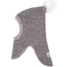 1-3M Balaklavor Huttelihut Pompom Elefanthue Alpaca - Light Grey/White (3109LGW)