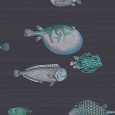 Cole & Son Acquario Designtapete von and Tiefseeblau bleu