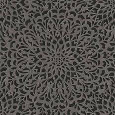 Carte da parati Cole & Son Gittertapete Medina von Pewter Charcoal marrone