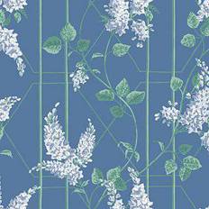 Cole & Son Tapete Wisteria von and Powder Blue/ Jade blau