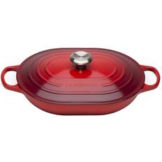 Le Creuset Cerise Signature Cast Iron Oblong med lokk 3.4 L