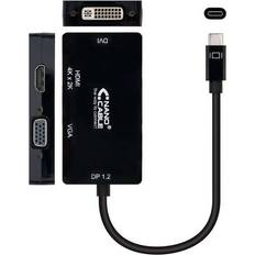 Cables Nanocable USB C-VGA/DVI/HDMI M-F 0.1m