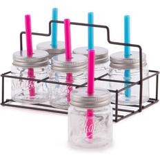 Best Glass Jars with Straw - Glass Jar with Straw 6cl 6pcs