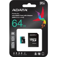 Adata Memory Cards Adata Premier Pro microSDXC Class 10 UHS-I U3 V30 A2 100/80MB/s 64GB