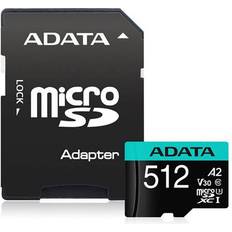 512 Go Cartes mémoire Adata 512GB Premier Pro microSDXC UHS-I U3 Class 10 V30 A2 Memory Card with SD Adapter, Speed Up to 100MB/s (AUSDX512GUI3V30SA2-RA1)