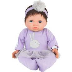 Doll Dark Hair in Purple Dress 45cm