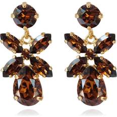 Caroline Svedbom Mini Dione Earrings - Gold/Smoked Topaz