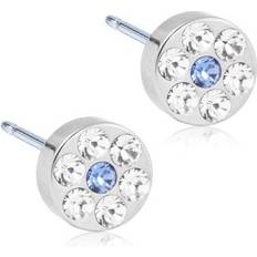 Blomdahl Brilliance Plenary Earrings - Silver/Transparent/Blue