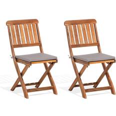 Holz Stühle Beliani Cento 2-pack Gartenessstuhl