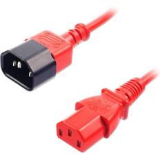 Cables Eléctricos Lindy IEC C14/IEC C13 M/F 1m Negro, Rojo