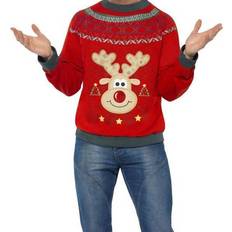 Christmas Jumpers - Men Smiffys Christmas Jumper - Red