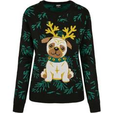 Urban Classics Pug Christmas Sweater - Black