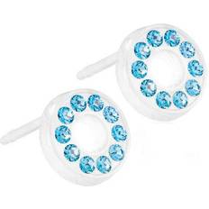 Blomdahl puck Blomdahl Brilliance Puck Hollow Earrings - White/Blue