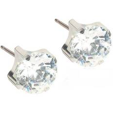 Skin Friendly Earrings 5mm - Silver/White