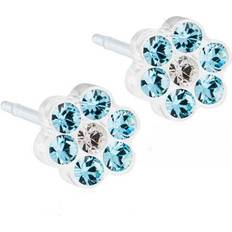 Plast Øreringe Blomdahl Skin-Friendly Earrings - White/Aquamarine