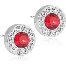 Blomdahl halo Blomdahl Brilliance Halo Earrings - Silver/Red