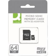 Qconnect Memoria sd micro flash 64 gb clase 10 con adaptador