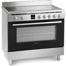 90cm Ceramic Cookers Montpellier MR90CEMX Black, Stainless Steel