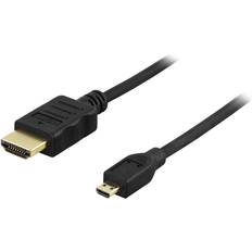 Standard HDMI-Micro HDMI Kablar Deltaco HDMI - HDMI Micro High Speed with Ethernet 2m