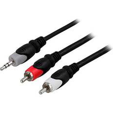 Rca cable 20 meter kabler Deltaco 3.5mm - 2xRCA M-M 20m