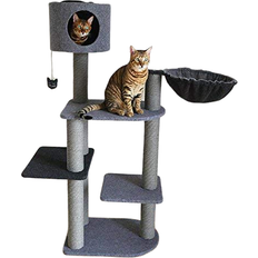 Pets Rosewood Charcoal Felt Cat Triple Tower