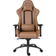 Paracon Chaises de jeu Paracon Knight Pro Fauteuil de gamer avec oreiller cervical et soutien lombaire, teinte cognac