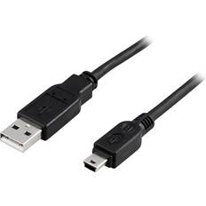 Deltaco 2.0 USB A - USB Mini-B M-M 3m