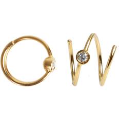 Stine a big dot curl ørering Stine A Big Dot Curl Left Earrings - Gold/Transparent