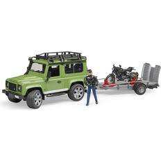 Bruder land rover Bruder Land Rover Defender Station Wagon Featuring Trailer Ducati Scrambler Café Racer & Rider 02598