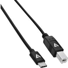 High Speed with Ethernet (4K) - USB-kabel Kablar V7 USB B - USB C 2.0