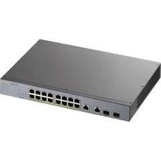 Poe switch 16 Zyxel GS1350-18HP 16-port GbE Smart Managed PoE Switch Grey