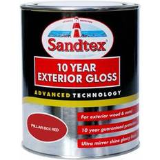 Sandtex Wood Paints Sandtex 10 Year Exterior Gloss Metal Paint, Wood Paint Red 0.75L