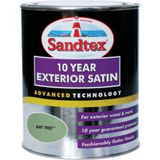 Sandtex Green - Wood Paints Sandtex 10 Year Exterior Satin Metal Paint, Wood Paint Green 0.75L