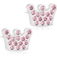 Blomdahl Brilliance Princess Earrings - White/Light Rose