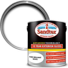 Sandtex 10 Year Exterior Gloss Wood Paint, Metal Paint Brilliant White 2.5L