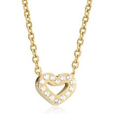 Blomdahl Halsband Blomdahl Brilliance Heart Hollow Necklace - Gold/Transparent