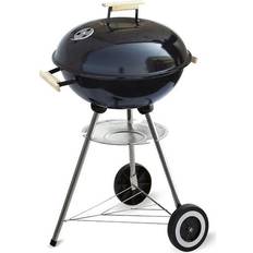 Algon Barbecue À Charbon Avec Couvercle et Roulettes Noir Ø 45 cm