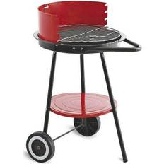 Algon Barbecue A Carboni Con Ruote Nero Rosso ø 43 Cm