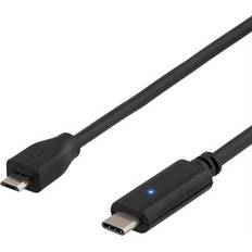 USB C-USB Micro-B - USB-kabel Kablar Deltaco USB C - USB Micro-B 2.0 1m