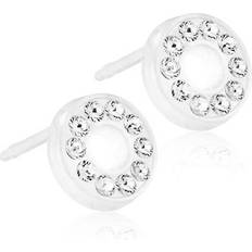 Blomdahl Brilliance Puck Hollow Earrings - White/Transparent