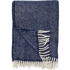 Klippan Yllefabrik Chevron Filz Blau (200x130cm)
