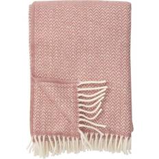 Klippan Yllefabrik Chevron Tæppe Pink (200x130cm)