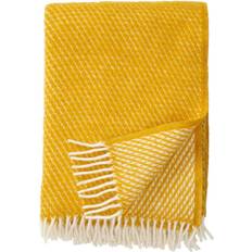 Klippan Yllefabrik Velvet Coperta Giallo (200x130cm)