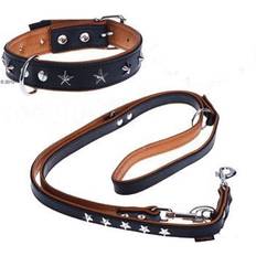 Heim Collar De Cuero Stars - Coleira 60 cm + Trela 200 cm